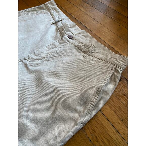 TOMMY BAHAMA Beige Pinstripe Linen/Cotton Shorts sz 35 - Picture 2 of 11